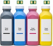 NEW PREMIUM COMPATIBLE TONER REFILL FOR KIARO QL-300 (C-Y-M-K) + 4 CHIPS picture