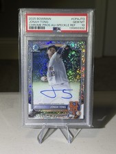 2025 Bowman Chrome Jonah Tong Auto Speckle Ref 114/299 #CPA-JTO PSA 10 NY Mets picture