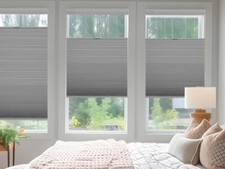 No Screw Installation Clearance Sale Blackout Gray Cellular Blinds Honeycomb picture
