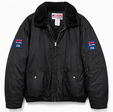 National Patrol Black Security Jacket Zip-Up Faux Fur Collar, Unisex 2XL BOMBER picture