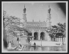 Photo:Hyderabad India 1890s Mosque of Afgul Amri Minarets Courtyard Pool picture