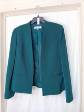 Kasper Women's dark green open-front collarless blazer Size 10 picture