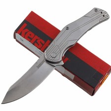 Kershaw Husker Framelock Folding Pocket Knife Stonewash Finish picture