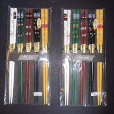 Japanese Maneki Neko Lucky Cat Chopsticks 10 Pair Set 22.5cm Lot of 2 picture