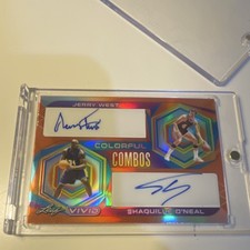 Leaf 2022-23 Vivid Colorful Combos Jerry West Shaquille O'Neal Auto /10 picture