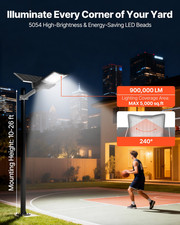 12000W Solar Street Light 900000LM IP65 Dusk to Dawn Parking Lot Light picture