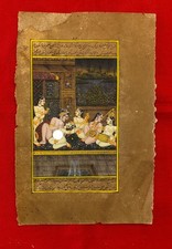 Original Hand Painted Queens King Indian Erotic Kamasutra Miniature Painting  picture