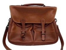 Vintage LEVENGER Gusting Clipper Brown Pebbled Leather Adjustable Messenger Bag picture