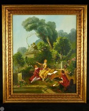 Vintage Rococo Oil on Canvas 
