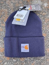 Carhartt Fr Hat Cap Adult One Size Blue Knit  Workwear Fire Resistant Mens picture