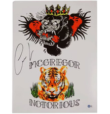 Conor McGregor Signed UFC Tattoo Designs Print Size 16″ x 20″ with Beckett COA picture