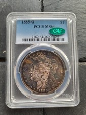 1885 O Morgan Silver Dollar PCGS MS64 (CAC) toned picture