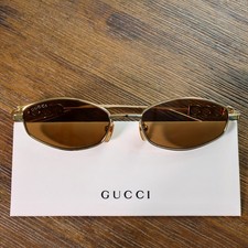Gucci GG1802S 005 55mm Square Sunglasses in Gold/Brown Lens picture