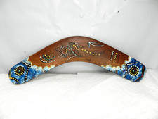 Vintage Australian 10” Boomerang Handmade Hand Painted N1S picture