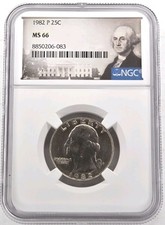 1982-P Washington Quarter NGC MS66 Top Pop Scarce No Mint Set Year  picture