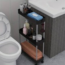 Bathroom Storage Rack with Wheels 3/4 Layer Rolling Utility Cart Bathroom Storag picture