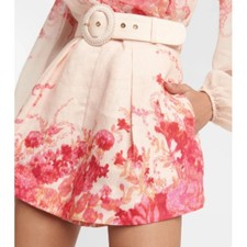 NEW Zimmermann High Tide Belted Pleated Floral Shorts size 0 US 4 picture