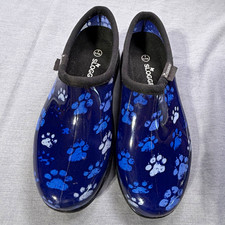 Sloggers Women's Slip-On Garden Shoes Blue Paw Print Animal Print US 8 picture