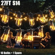 27FT LED Outdoor String Light Shatterproof Patio Yard Garden Porch Party Lights picture
