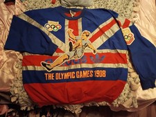 Vintage 1980s Adidas Olympic Games London 1908 1948 Sweatshirt AOP SZ XL 2 Sided picture
