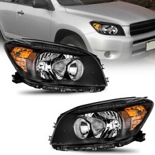 WEELMOTO Headlights Assembly for 2006-2008 Toyota RAV4 Black Lamps Left + Right picture