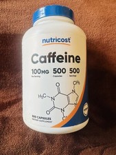 Nutricost Caffeine Pills 100mg - 500 Capsules exp 11/26 picture