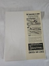 1930's, United Air Lines Proof Print Ad,  10x12, (BM178) picture