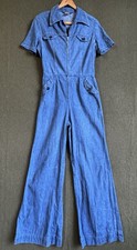 Vintage 70s Landlubber Denim Jumpsuit Overalls Flared Legs Women’s Sz 11 picture