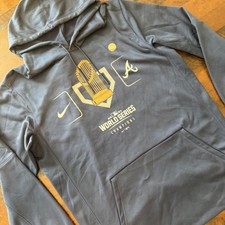 Atlanta Braves Hoodie Mens Large Blue Baseball 2021 World Series Nike Deadstock picture