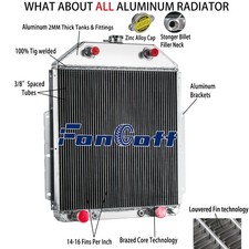 2 Row Aluminum Radiator For 1942-1952 1943 1944 Ford F1 F2 F3 F4 FlatHead Engine picture
