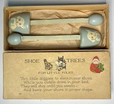Rare Antique Appleton Gift Line Boxed Childrens Shoe Trees Dog No 201 Litho picture