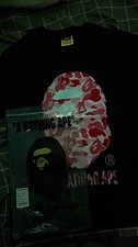 A Bathing Ape Men's Black Graphic Logo Print T-Shirt Size S Regular picture