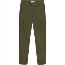 Les Deux Como Cotton Cargo Suit Pants Olive Green Size 33/32 NWT picture