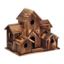 Wood Bird Houses Outdoor 6 Hole Bird House Room Cardinals Hanging Birdhouse US picture