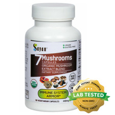 7 Mushroom Extract Supplement Complex 90 Capsules Pills Immune Support Organic picture