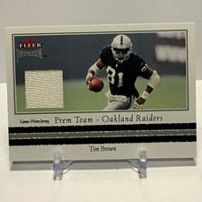 Fleer 2002 Premium Tim Brown Prem Team Jerseys MEM Insert #PR20 Raiders picture