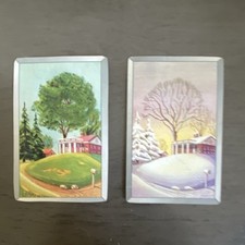 2x Landscapes Theme Playing Cards Lot Ace of Clubs + Blank Tree/House picture