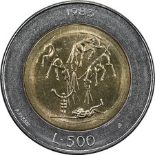 San Marino - 500 Lire - 1983 R - Unc - Threat of Nuclear War picture