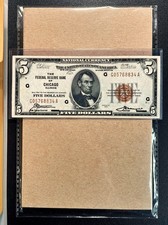 Fr. 1850-G 1929 $5 Federal Reserve Bank Note CHICAGO - AU picture