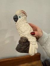 Vintage Sandicast Sandra Brue White Cockatoo Bird Sculpture picture