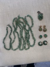 Vintage Lot of Aventurine, Green Stone and Jade like Necklaces and Earrings picture