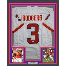 Framed Autographed/Signed Amari Rodgers 35x39 Clemson White Jersey JSA COA picture