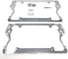 Superb LNF Exotic Sexy Dancers Girl License Plate Frame, Chrome/Clear with Cap picture
