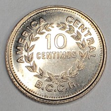 1976 Costa Rica 10 Ten Centimos - Uncirculated Copper Nickel World Coin - L2 picture
