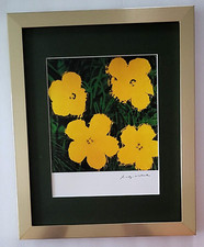 ANDY WARHOL + GORGEOUS 1980's SIGNED + FLOWERS + PRINT MATTED & FRAMED picture