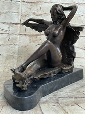 Original Aldo Vitaleh Nude Temptress Woman Bronze Sculpture Marble Statue Figure picture