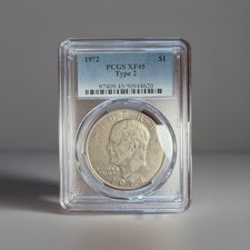 1972 P Type 2 Eisenhower Ike Dollar PCGS XF45 - March Variety picture