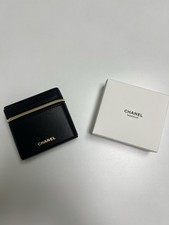 CHANEL Mini Cosmetic Pouch Zip Makeup Bag Black Lipstick Case 3.5 Inch picture