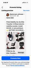 Pride Go-Go Elite Traveller 4-Wheel Electric Scooter SC44E Storage Red/Black picture