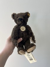 Steiff 1920 Classic Dark Brown Chocolate Genuine Mohair Teddy Bear 000829 picture
